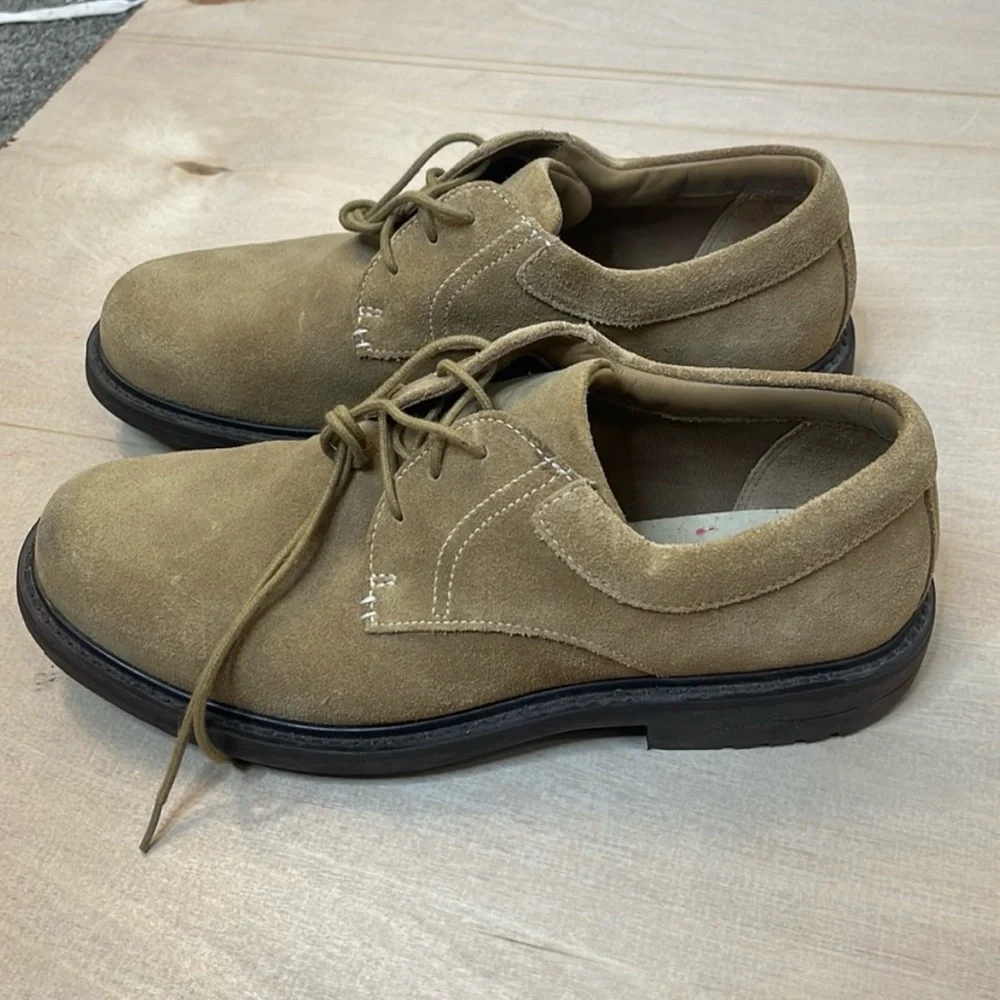 Oxford Lace Up Shoes Red Wing Tan Suede Leather Size 8